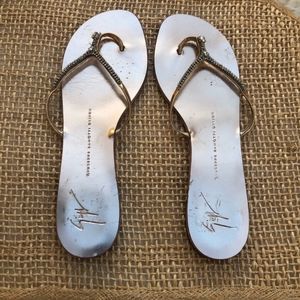 Giuseppe Zanotti Crystal Thong Sandals
